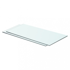 vidaXL 2 db átlátszó üveg paneles polc 60 x 25 cm kerti bútor