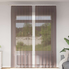 vidaXL 2 db barna fátyolfüggönyök fülecske tetejével 140x260 cm lakástextília