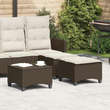 vidaXL 2 db barna polirattan kerti székek párnákkal 55x55x36 cm kerti bútor