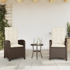 vidaXL 2 db barna polyrattan dönthető kerti szék párnákkal kerti bútor