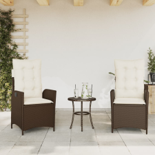 vidaXL 2 db barna polyrattan dönthető kerti szék párnákkal kerti bútor
