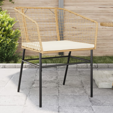 vidaXL 2 db barna polyrattan kerti szék párnákkal kerti bútor