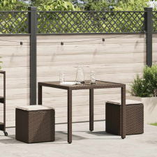 vidaXL 2 db barna polyrattan kerti szék párnával 40x40x43 cm (4104040) kerti bútor