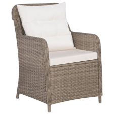vidaXL 2 db barna polyrattan kültéri szék párnával (44148) kerti bútor