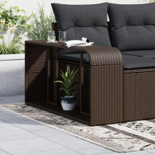vidaXL 2 db barna polyrattan tárolópolc kerti tárolás