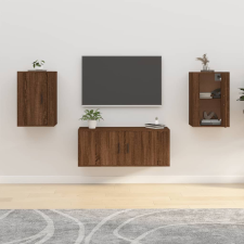 vidaXL 2 db barna tölgy falra szerelhető TV-szekrény 40x34,5x60 cm bútor