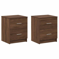 vidaXL 2 db barna tölgy színű éjjeliszekrény 2 fiókkal 40x36x50 cm (858798) bútor