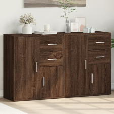 vidaXL 2 db barna tölgy színű szerelt fa tálalószekrény 60x31x70 cm bútor