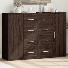 vidaXL 2 db barna tölgy színű szerelt fa tálalószekrény 60x31x84 cm bútor