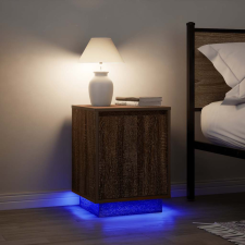 vidaXL 2 db barna tölgyfa éjjeliszekrények LED világítással 38x34x50cm bútor