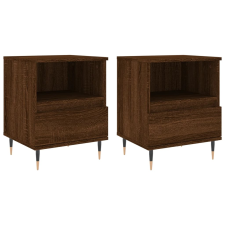 vidaXL 2 db barna tölgyszínű éjjeliszekrény 40 x 35 x 50 cm (830619) bútor