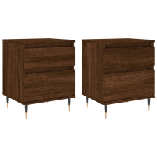 vidaXL 2 db barna tölgyszínű éjjeliszekrény 40 x 35 x 50 cm (830667) bútor