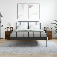 vidaXL 2 db barna tölgyszínű szerelt fa éjjeliszekrény 30x60x60 cm bútor