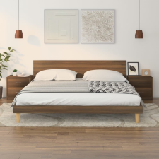 vidaXL 2 db barna tölgyszínű szerelt fa éjjeliszekrény 40x30x40 cm bútor