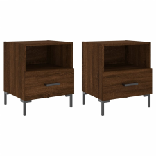 vidaXL 2 db barna tölgyszínű szerelt fa éjjeliszekrény 40x35x47,5 cm (827451) bútor
