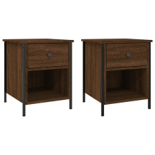 vidaXL 2 db barna tölgyszínű szerelt fa éjjeliszekrény 40x42x50 cm (825942) bútor