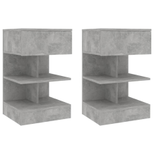 vidaXL 2 db betonszürke éjjeliszekrény 40 x 35 x 65 cm (808657) bútor