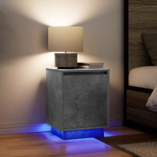 vidaXL 2 db betonszürke éjjeliszekrény LED-fényekkel 38x34x50 cm bútor