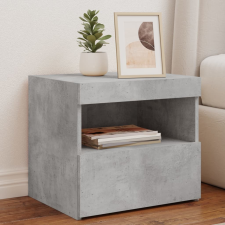 vidaXL 2 db betonszürke éjjeliszekrény LED-fényekkel 50x40x45 cm bútor