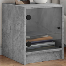 vidaXL 2 db betonszürke éjjeliszekrény üvegajtókkal 35 x 37 x 42 cm bútor