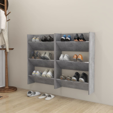 vidaXL 2 db betonszürke fali cipősszekrény 60 x 18 x 90 cm bútor