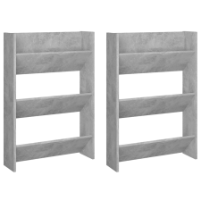 vidaXL 2 db betonszürke fali cipősszekrény 60 x 18 x 90 cm bútor