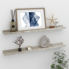 vidaXL 2 db betonszürke fali polc 80 x 9 x 3 cm bútor