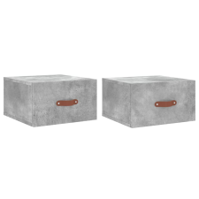 vidaXL 2 db betonszürke falra szerelhető éjjeliszekrény 35x35x20 cm (829781) bútor