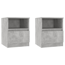 vidaXL 2 db betonszürke forgácslap éjjeliszekrény 40 x 40 x 50 cm bútor