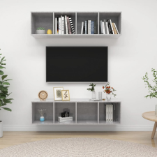 vidaXL 2 db betonszürke forgácslap falra szerelhető TV-szekrény bútor