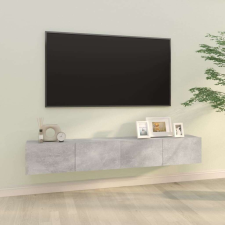 vidaXL 2 db betonszürke szerelt fa fali TV-szekrény 100 x 30 x 30 cm bútor