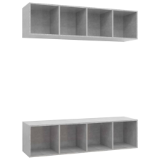 vidaXL 2 db betonszürke szerelt fa falra szerelhető TV-szekrény (3079785) bútor