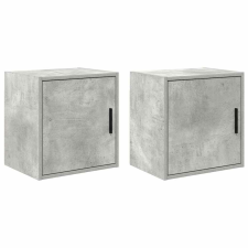 vidaXL 2 db betonszürke szerelt fa garázs fali szekrények bútor