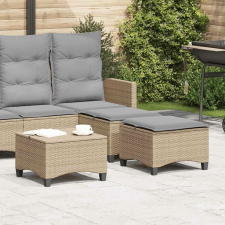 vidaXL 2 db bézs polirattan kerti székek párnákkal 55x55x36 cm kerti bútor