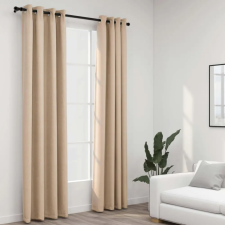 vidaXL 2 db bézs vászonhatású sötétítőfüggöny fűzőkarikával 140x245 cm lakástextília
