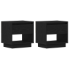 vidaXL 2 db Éjjeli asztal Fekete tölgy 45x34x49 cm Műanyag (863338)