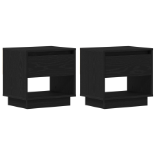 vidaXL 2 db Éjjeli asztal Fekete tölgy 45x34x49 cm Műanyag (863338) bútor