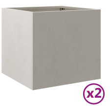 vidaXL 2 db ezüstszínű rozsdamentes acél növénytartó 32x30x29 cm (841544) kerti tárolás