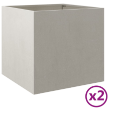 vidaXL 2 db ezüstszínű rozsdamentes acél növénytartó 49x47x46 cm (841568) kerti tárolás
