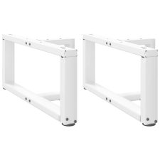 vidaXL 2 db fehér acél dohányzóasztal lábak T-alakú 70x25x(30-31) cm bútor