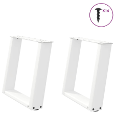 vidaXL 2 db fehér acél dohányzóasztal lábak U-alakú 50x(42-43) cm bútor