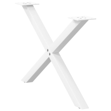 vidaXL 2 db fehér acél dohányzóasztal lábak X-alakú 70x(42-43) cm bútor