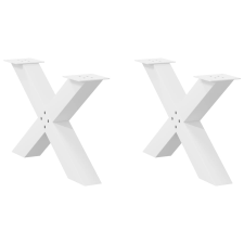 vidaXL 2 db fehér acél dohányzóasztal lábak X-alakú 70x(42-43) cm bútor