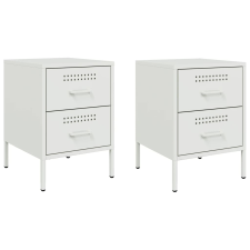 vidaXL 2 db fehér acél éjjeliszekrény 36 x 39 x 50,5 cm bútor