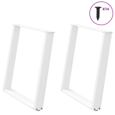 vidaXL 2 db fehér acél étkezőasztal lábak U-alakú 70x(72-73) cm bútor