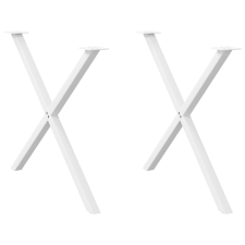 vidaXL 2 db fehér acél étkezőasztal lábak X-alakú 90x(72-73) cm bútor