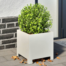 vidaXL 2 db fehér acél kerti növénytartó 30 x 30 x 30 cm kerti tárolás
