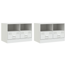 vidaXL 2 db fehér acél TV-szekrény 67 x 39 x 44 cm bútor