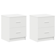 vidaXL 2 db fehér éjjeliszekrény 2 fiókkal 40x36x50 cm (858786) bútor