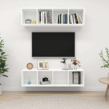 vidaXL 2 db fehér forgácslap falra szerelhető TV-szekrény bútor